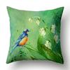 Polyester Pillow Case Fine Brushwork Freehand Landscape Flower Bird Pillow Case Home Soft Decoration Car Cushion Cover