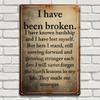 One Piece Sarcastic Metal Vintage Aluminum Decorative Sign, (8''x12''), I'm Broken, Funny Retro Poster for Home Bathroom Bedroom