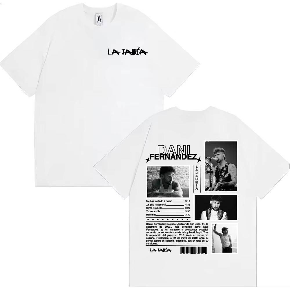 Singer Dani Fernandez La Jauria Album Tour T Shirt Men Women Casual Cotton Short Sleeve T-shirt Fashion Retro Oversized T Shirts