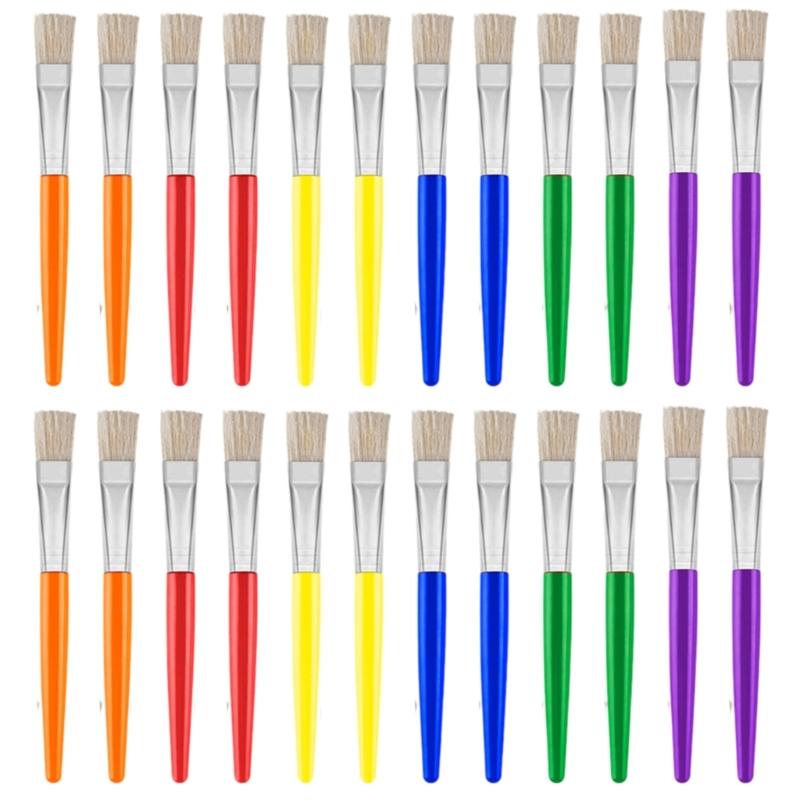 10/12/24/30 шт. Детские кисти для рисования, цветные кисти для художника, начинающего, для масла, акрила, акварели, для росписи камней, холста