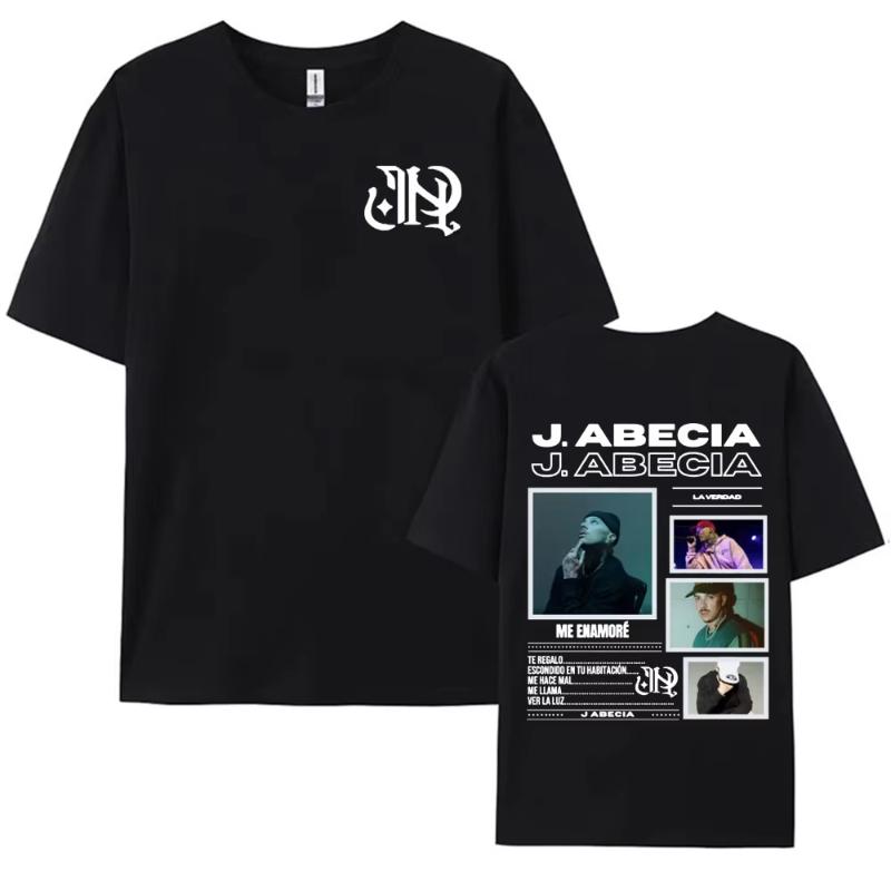 2026 New Rap Singer J Abecia La Verdad Album Tour Pattern Tshirt 2026 Summer Unisexs WOMENs Fashion Hiphop Music Cotton Tshirt
