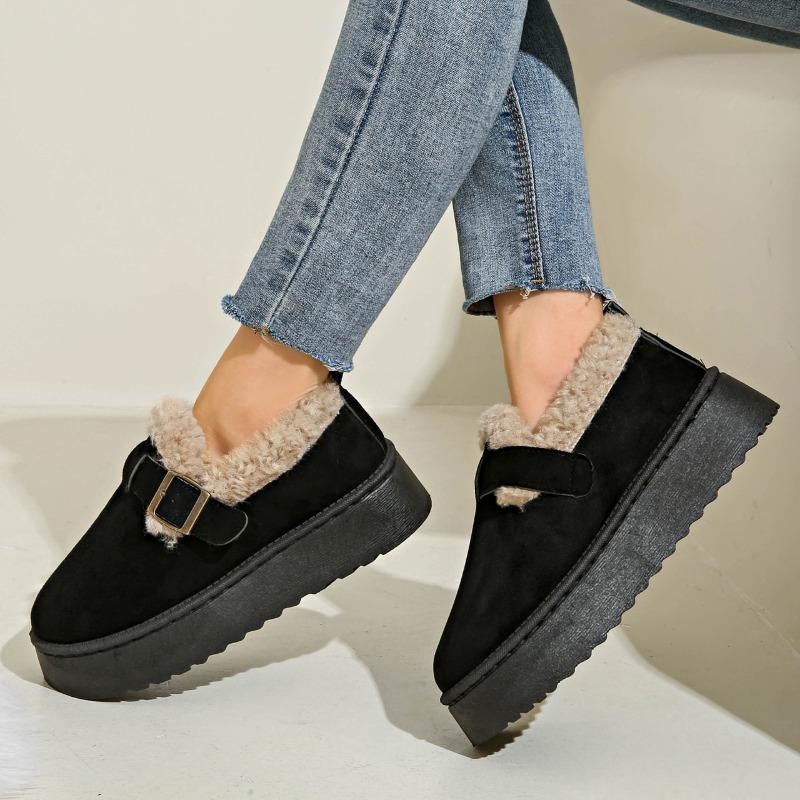 Fashionable Thick Soled Shallow Mouth Sexy Short Boots Winter New Round Toe Comfortable and Warm Casual Snow Boots for Women