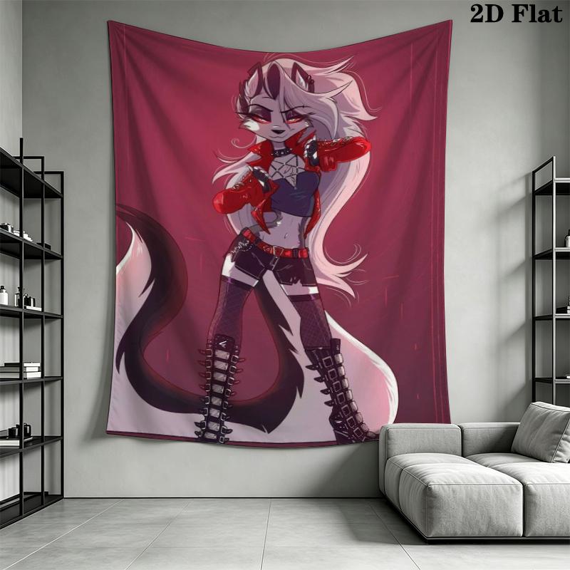 Loona Wall Tapestry Aesthetic Wall Hanging Printed Fabric Blanket Decorative Tapestries for Bedroom Living Room Home Decor