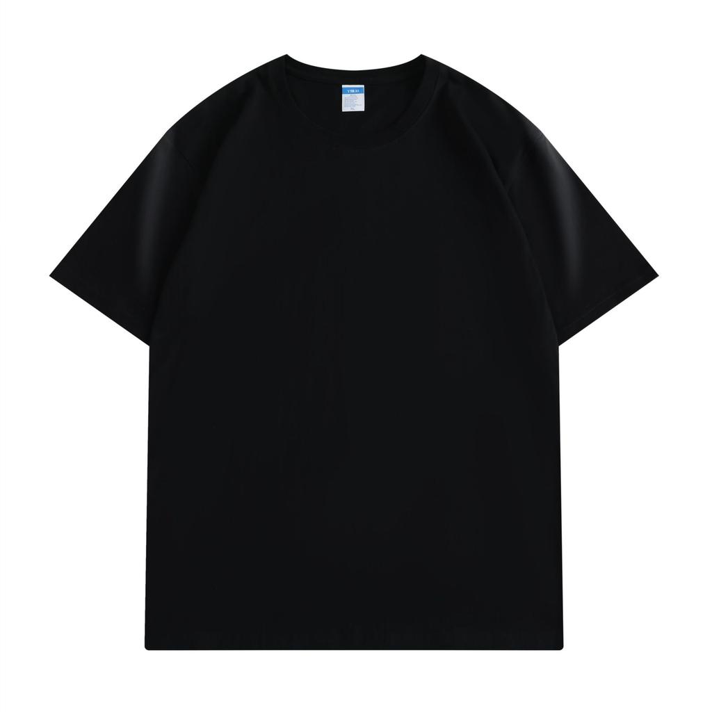 Unisex Crew Neck Short Sleeve Loose Fit Casual Top Solid Color Basic Tee American Fashion T-Shirt