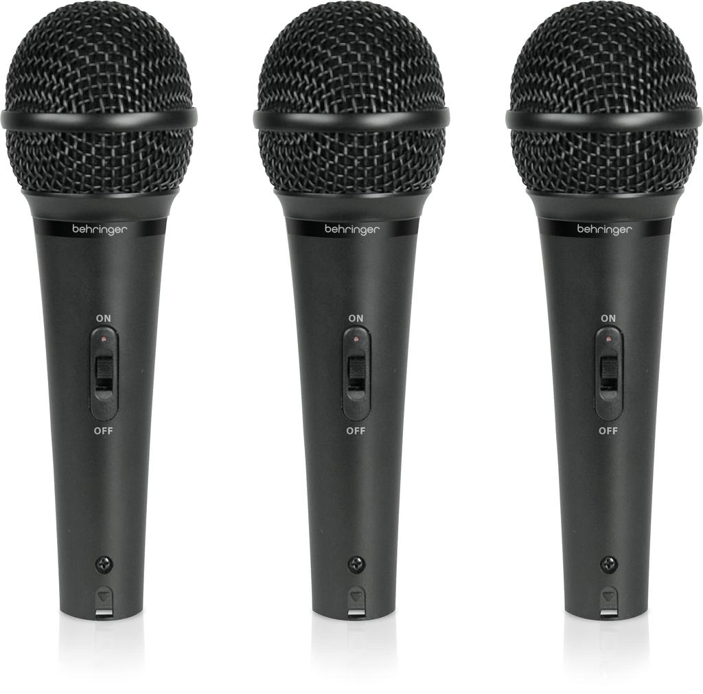 Behringer Dynamic Microphone with Carrying Case and Switch Set of 3 XM1800S Black ON/OFF