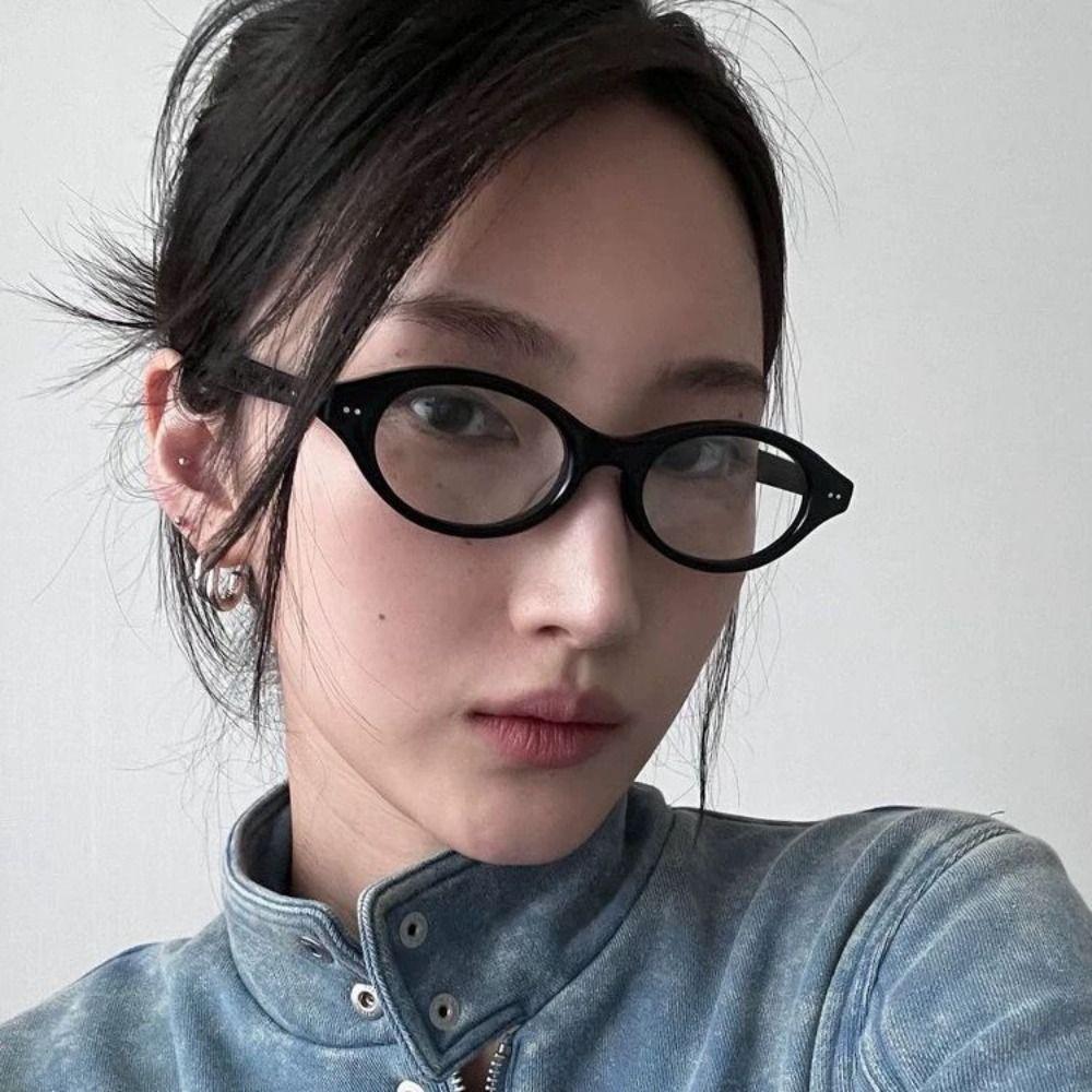 Optical Myopia Flat Spectacle Glasses Round Frame Leopard Pattern Glasses All-match