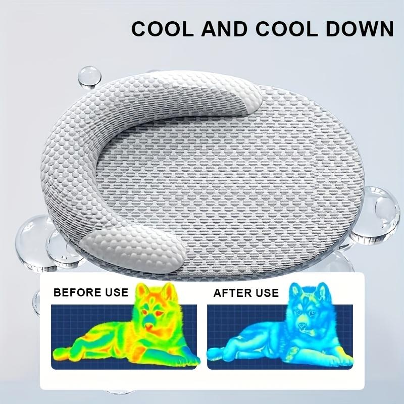 Orthopedic Cooling Dog Bed, Breathable Summer Pet Bed with Raised Edge, Washable Dog Bed Mat for Dogs, Cats, Non-Slip Pet Mat