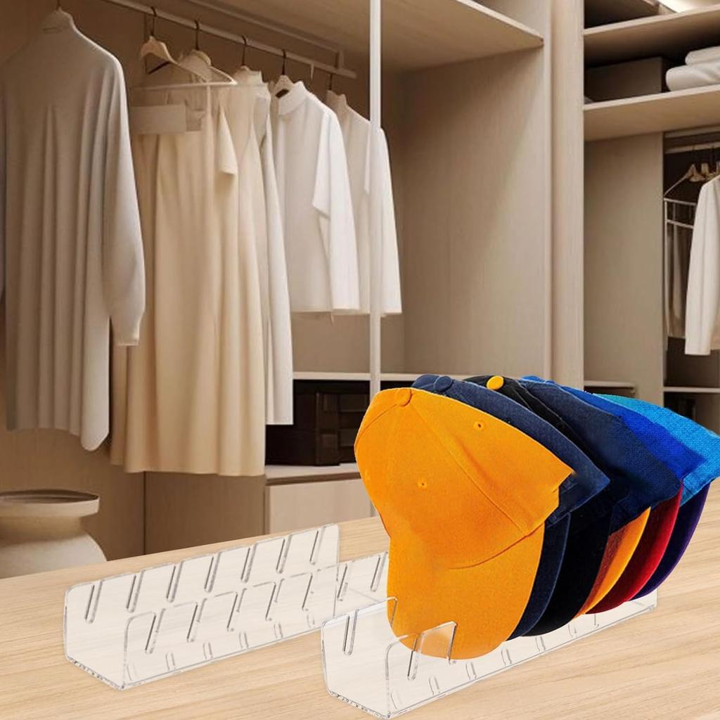 Hot Sale Baseball Cap Racks Stackable Rectangular Acrylic Hat Organizer Stand for Baseball Caps Display and Organizer