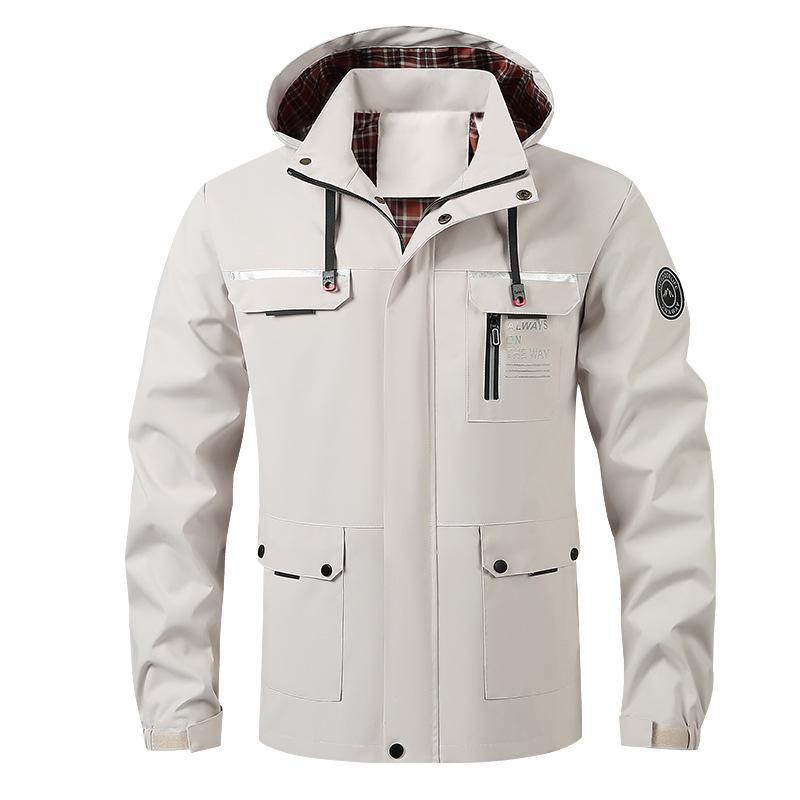 Мужская повседневная дышащая куртка-ветровка с капюшоном 2025 - Модный дизайн средней длины