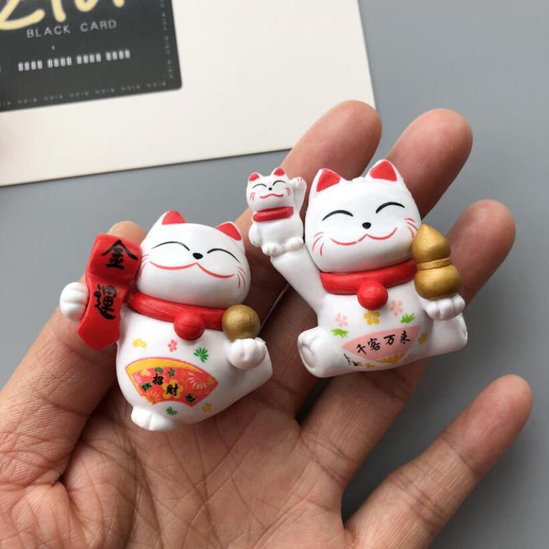 Креативный магнит на холодильник, милая декорация в виде кота Чжаоцай, магнитная наклейка, липкий блокнот, милый магнит на холодильник