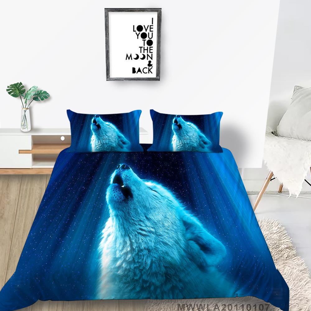 2023 Новый стиль, пододеяльник, комплект постельного белья с принтом волка, роскошный крутой комплект постельного белья, комплект постельного белья для девочек, полиэстер, одноразмерное покрывало