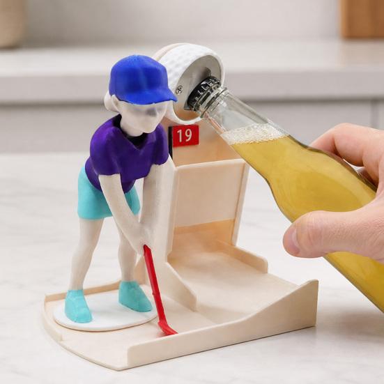 3D-печатный пивной помощник для гольфа, открывалка для пивных бутылок на гольф-тематику, портативный настольный