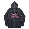 Zip-up Hoodie Gothic Streetwear Oversized Sweatshirt Men Women Y2K Style