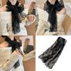 Elegant Lace Scarf With Flower Pattern Designs French Styles Shawl Wrap Hairband For Daily Wear Spring Hair Decoration