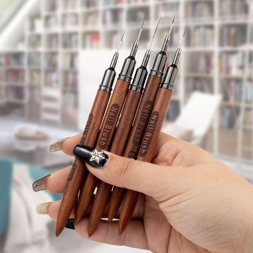6/9/12/15/18mm Fine Detail Nail Brush Sandalwood Pole Nail Line Drawing Brush Nail Art Design