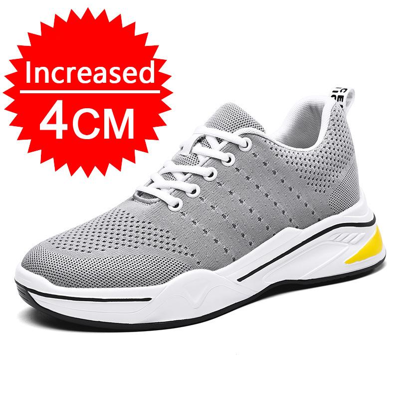 Мужская обувь для увеличения роста, дышащая, нескользящая, с толстой подошвой, спортивная обувь для повседневного бега на открытом воздухе, стелька 4/6/8 см, повседневная обувь для увеличения роста