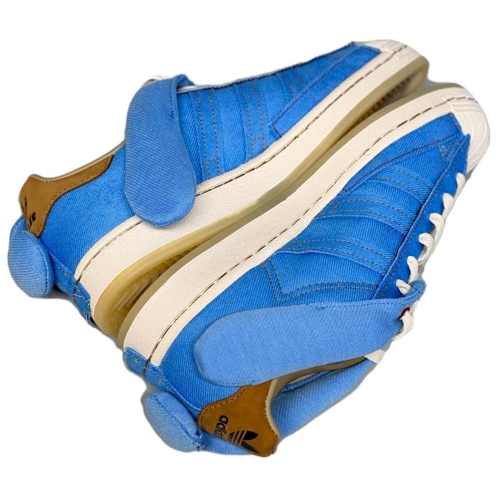 Adidas Оригинальные кроссовки Melting Sadness X Superstar с нескользящей амортизацией и низким верхом для скейтбординга, унисекс, сине-белые, IG9633