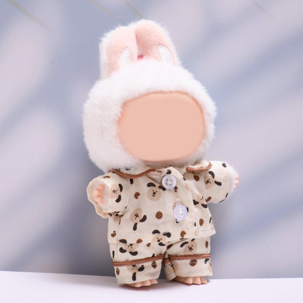 Одежда + Штаны Комплект пижамы для щенка 17 см Креативное переодевание Двухпредметные аксессуары для куклы (Кукла не входит в комплект)