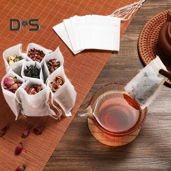 100 шт., портативные пакеты для диффузора чая, без BPA, практичные чайные травяные приправы, пустые фильтр-пакеты