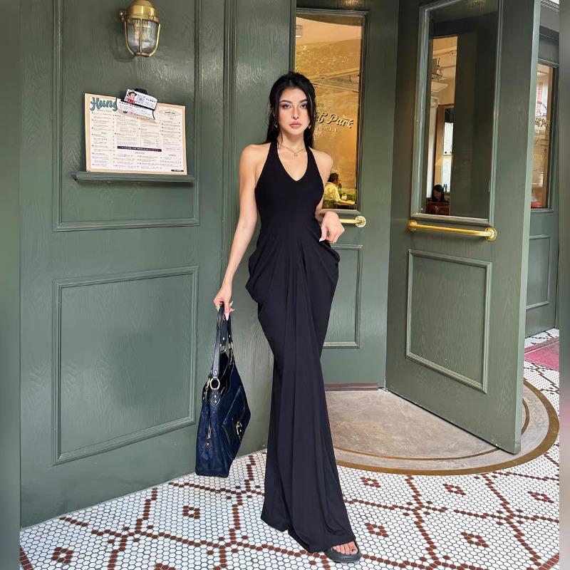 Летнее плиссированное длинное платье без рукавов для женщин, новое модное повседневное облегающее вечернее платье-сарафан для женщин, однотонное элегантное однотонное платье макси 2806