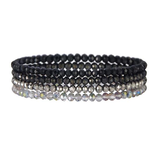 4Pcs/Set Beach Bracelet Fine Workmanship Non-Fading Stacked Bracelet Faux Crystal Versatile Bracelet for Daily Wear