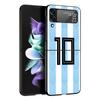 Футбольный чехол из твердого поликарбоната на 10 игроков для Samsung Galaxy Z Flip 7 6 5 4 Черная крышка для Galaxy Z Flip 3 Складная оболочка Fundas