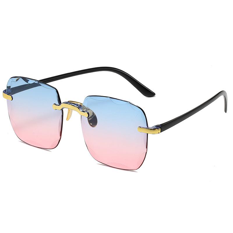 6 европейских и американских квадратных солнцезащитных очков без оправы модные тенденции обрезанные солнцезащитные очки без оправы женские уличные солнцезащитные очки