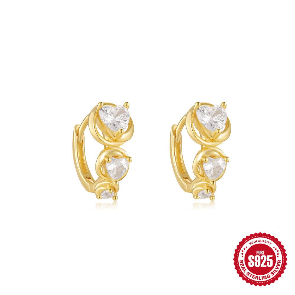 Серьги-кольца Huggie Hoops из стерлингового серебра 925 пробы с геометрическим рисунком в форме воздушного змея и цирконием