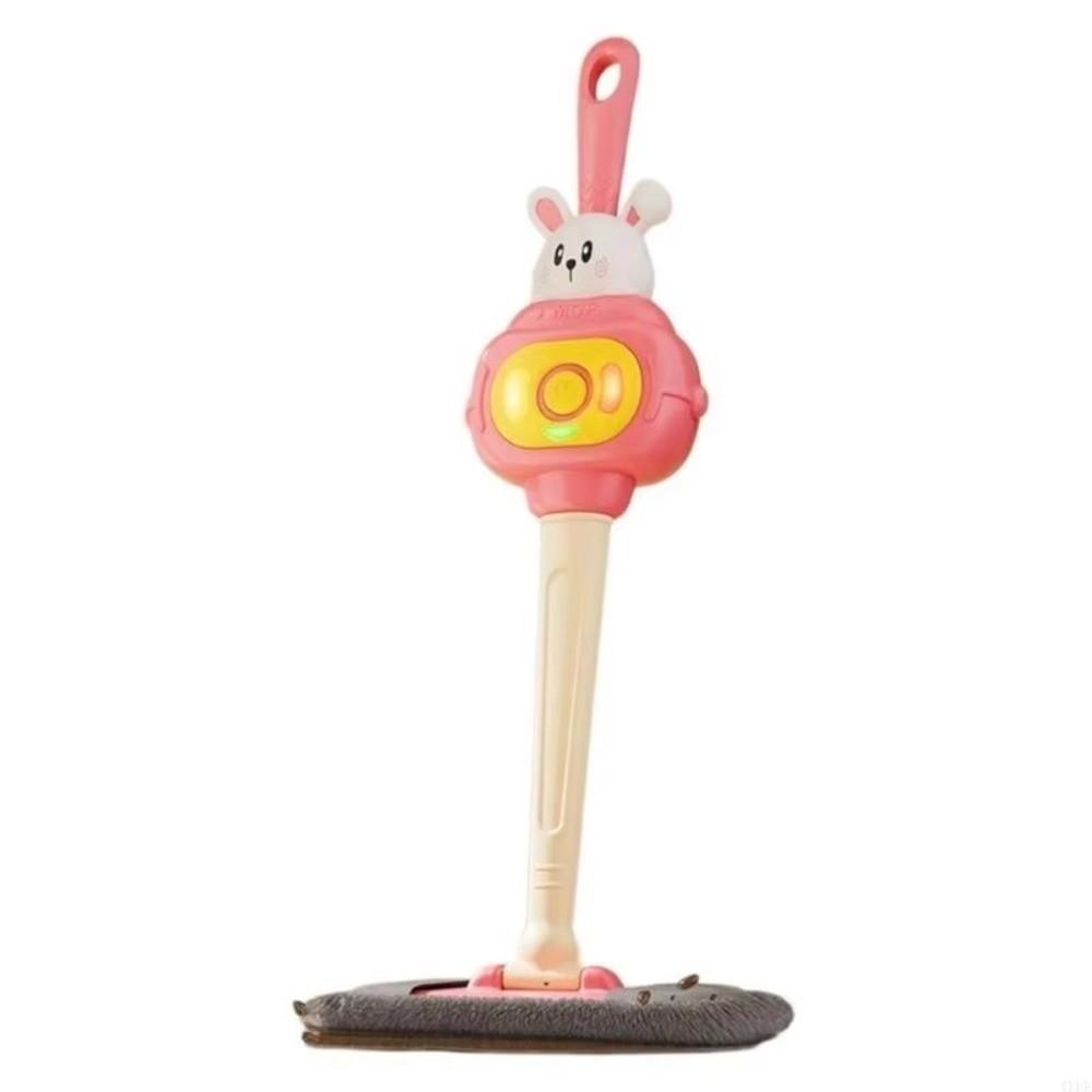 Light and Sound Kids Mop Toy Plastic Kids Play Mop Simulation Cleaning Mop Toy Toddler Activity