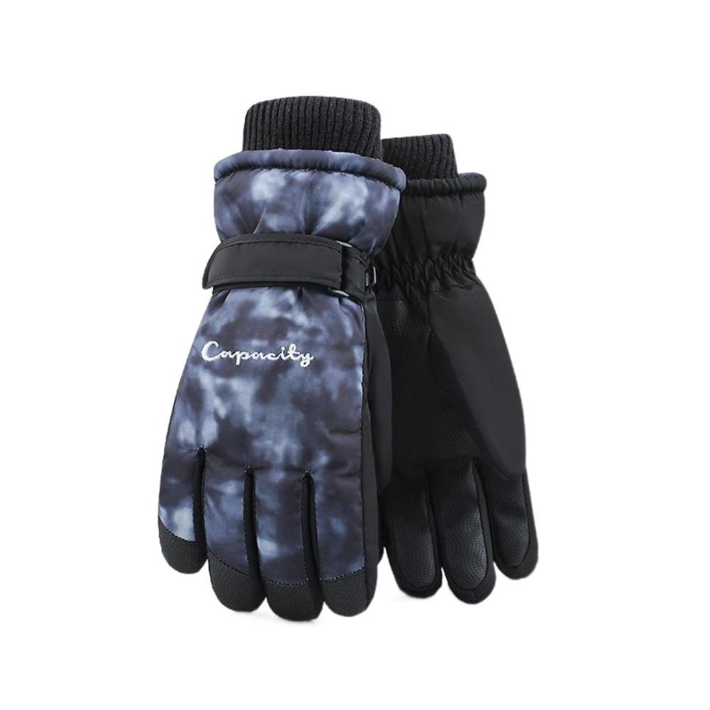 Touchscreen Winter Skiing Gloves Tie Dye Cycling Mitten for Women Outdoor Activities