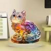 Kitten Desktop Ornament Tabletop Sculpture Collection Cute Cat Statue Animal Figurine for