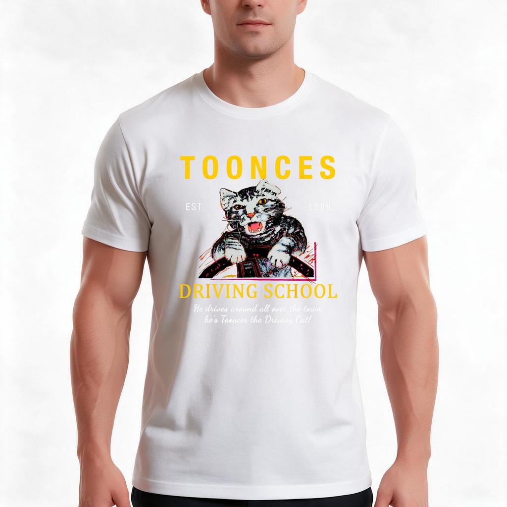 Toonces Driving School Est 1989 For Unisex For Unisex Funny Driving Cat Gift Tshirt Summer Casual Cotton Tee Unisex Unisex Unisex