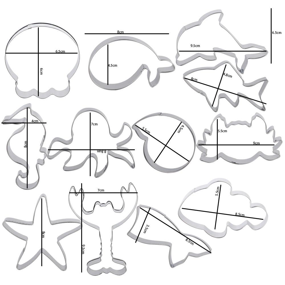 Pastry Under the Sea DIY Stainless Steel Biscuit Mold Baking Tools Cookie Cutter Ocean Creatures