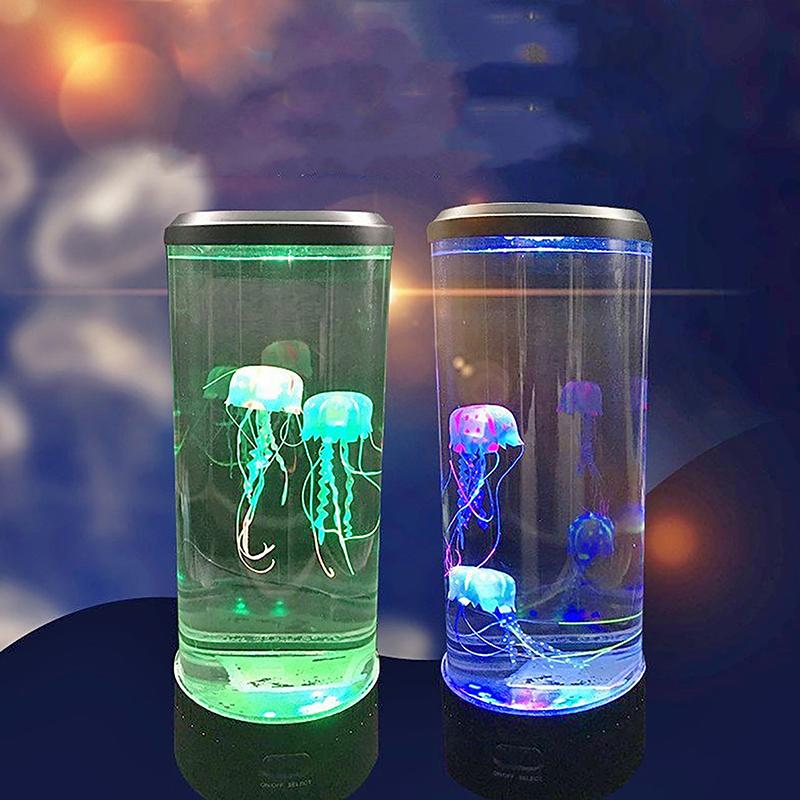 1Pc Color Changing Jellyfish Lamp Usb/Battery Powered Table Night Light Children'S Gift Home Bedroom Decor Kids Birthday Gifts