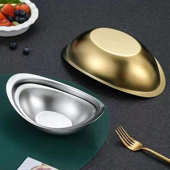 Modern Heat-resistant Reusable 3 Sizes Large Capacity Stainless Steel Tray Kitchen Supplies Salad Bowl