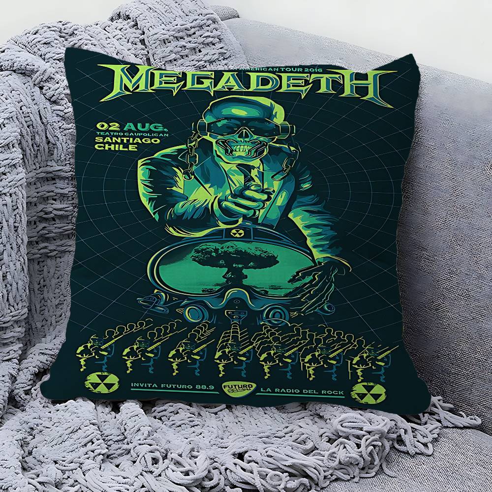 Band M-Megadeth Pillow Gift Home Office Decoration Pillow Bedroom Sofa Car Cushion CoverPillow Case