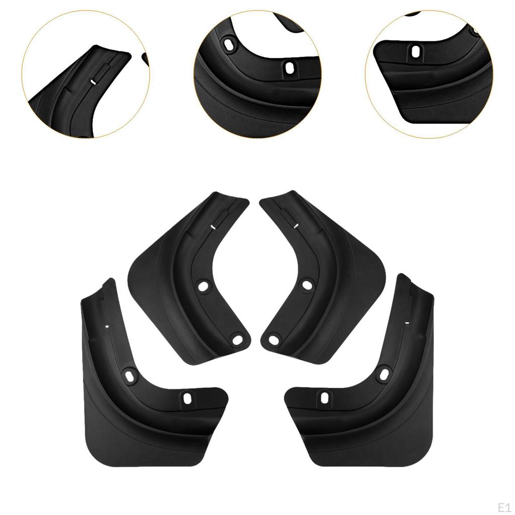 4Pcs Mudflaps Tires Guards Mudguard Simple Installation Matte Black Flexible Accessory for 25