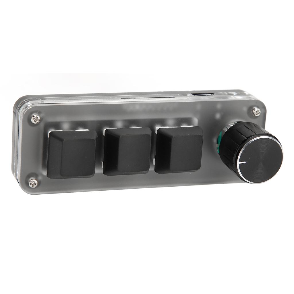 Mini Custom Keyboard 3 Keys Red Switch Shortcuts Plug and Play RGB Backlit Programming Macro Keyboard for PC Laptop