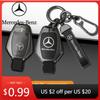Автомобильная наклейка для Mercedes-Benz A B C E G S V Класса GLA GLC GLE GLK Vito Sprinter SL SLK Viano ML Автомобильный чехол-сумка для ключей из цинкового сплава Мета