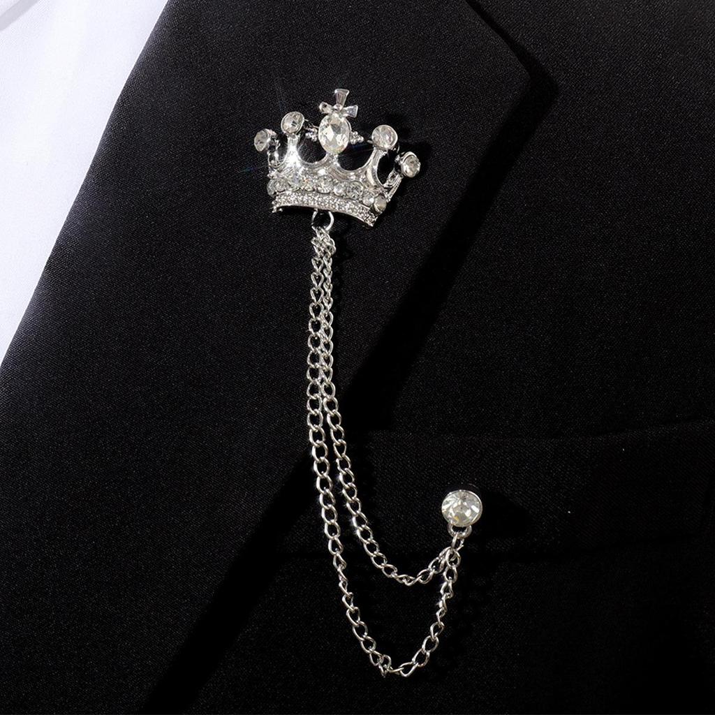 Baroque Rhinestone Pearl Corsage Necklace Brooch - Retro British Court Suit Accessory