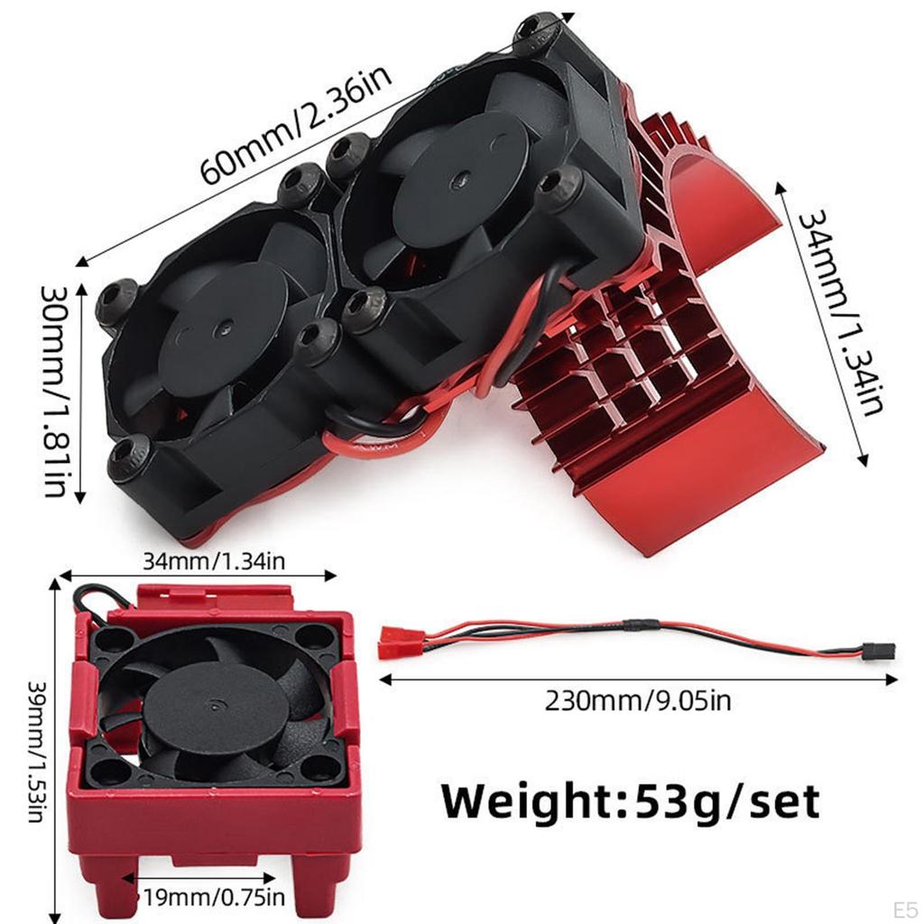 3340 RC Cooling Fan Motor Remote Control Car Accessories Reliable Double Fans Replacement for