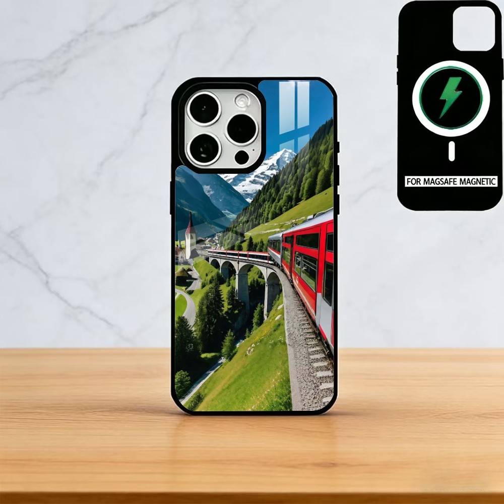 Великолепные Швейцарские Пейзажи Чехол для Телефона Для iPhone17,16,15,14,13,12,11 Plus,Pro Магнитный Для Magsafe Беспроводной Зарядки
