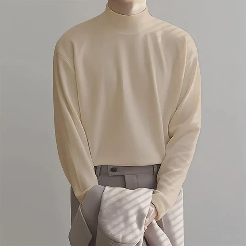Men's Double-Sided Velvet Warm Long-Sleeve Half Turtleneck T-Shirt