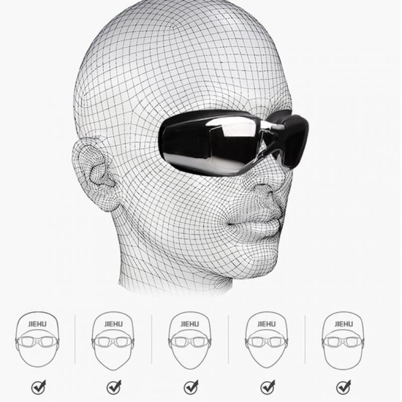 Очки для плавания черного цвета с гальваническим покрытием для взрослых от -1,5 до -8,0 близорукости, водонепроницаемые, противотуманные очки для плавания