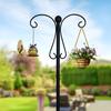 Yousheng Outdoor Крюк пастуха Двойные крюки Сверхпрочная стойка для кормушки для птиц Крюк пастуха с 5-зубчатым основанием для подвешивания растений, фонарей, колокольчиков ветра