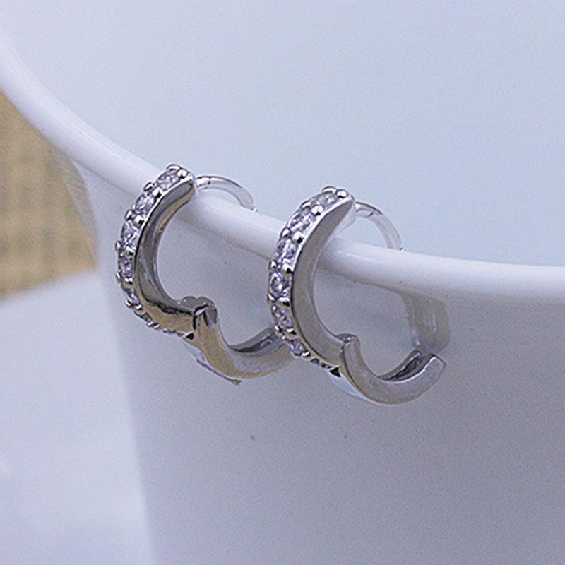 Ретро-модные посеребренные серьги Темперамент женские супер-блестящие однорядные бриллиантовые серьги женские застежки-пряжки