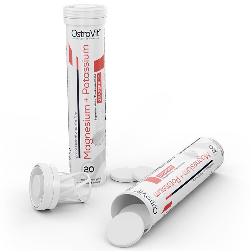 Магний Калий и Витамин В6, Magnesium + Potassium, Ostrovit  20таб Грейпфрут (36250105)