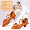 Fahion Women Girls Latin Dance Shoes Low-heeled Salsa Ballroom Tango Shoes Soft Sole 4CM Heel