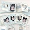 20Pcs Mix Blue Heart Hollow Folding Card Back Kpop Idol 3inch Photocard DIY Packing Decor Fixed Background Cardboard