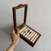 Small Wooden Jewelry Box Portable Travel Ring Earring Storage Box Women's Rings Display Organizer Boxes Jewelry Packaging Boxes